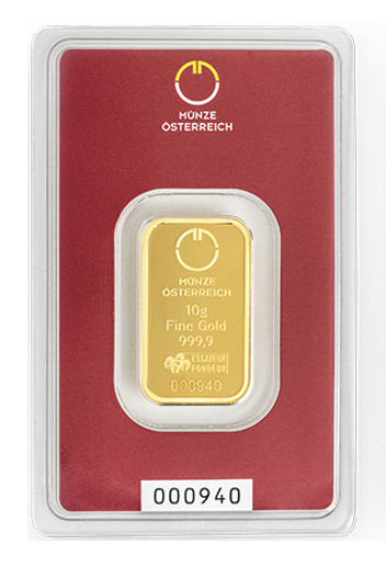 Zlatý slitek 10g Münze Österreich Zlatý slitek 10g Münze Österreich