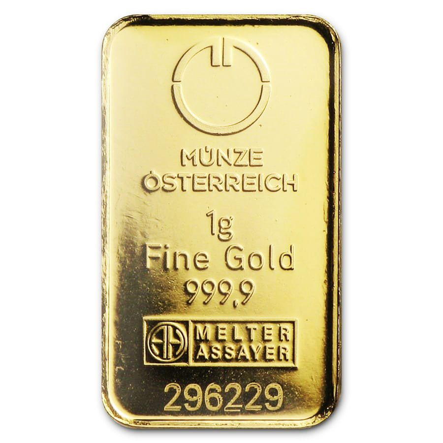 Zlatý slitek 1g Münze Österreich - Kinebar