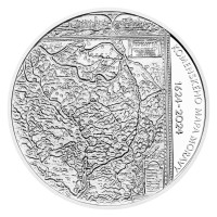 Stříbrná mince ČNB 200 Kč Komenského mapa Moravy 400. výročí vydání PROOF