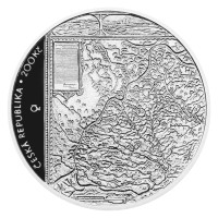 Stříbrná mince ČNB 200 Kč Komenského mapa Moravy 400. výročí vydání PROOF