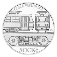 Silver coin ČNB 500 Kč ČKD Tatra T3 tram PROOF