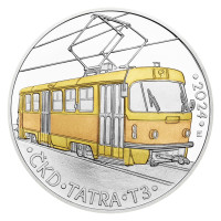 Stříbrná mince ČNB 500 Kč Tramvaj ČKD Tatra T3 PROOF