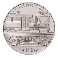 Silver coin ČNB 500 Kč ČKD Tatra T3 tram STANDARD