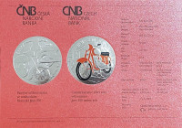 Stříbrná mince ČNB 500Kč Motocykl Jawa 250 PROOF