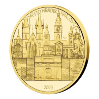 Zlatá mince ČNB 5.000 Kč Hradec Králové PROOF