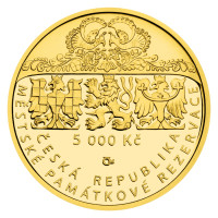 Zlatá mince ČNB 5.000 Kč Štramberk PROOF 1/2 oz