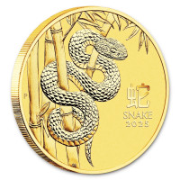 Zlatá minca Year of the Snake - Rok Hada 1/4 oz (2025)