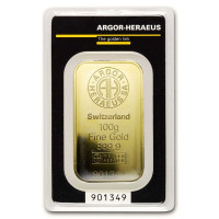 Zlatý slitek 100g Argor Heraeus