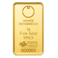 Zlatý slitek 1g Münze Österreich