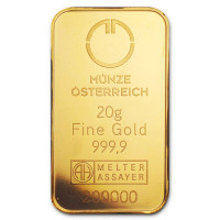 Zlatý slitek 20g Münze Österreich